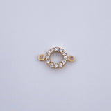 Herraje Letra O 0.45gr / 1cm / Circones Blancos Oro Amarillo 18K &