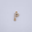 Herraje Letra P 0.35gr / 1cm / Circones Blancos Oro Amarillo 18K &