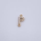 Herraje Letra P 0.35gr / 1cm / Circones Blancos Oro Amarillo 18K &
