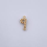 Herraje Letra P 0.35gr / 1cm / Circones Blancos Oro Amarillo 18K &