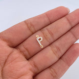Herraje Letra P 0.35gr / 1cm / Circones Blancos Oro Amarillo 18K &