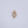 Herraje Letra S 0.4gr / 1cm / Circones Blancos Oro Amarillo 18K &