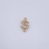 Herraje Letra S 0.4gr / 1cm / Circones Blancos Oro Amarillo 18K &