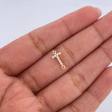 Herraje Letra T 0.25gr / 1cm / Circones Blancos Oro Amarillo 18K &