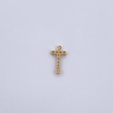 Herraje Letra T 0.25gr / 1cm / Circones Blancos Oro Amarillo 18K &