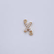 Herraje Letra X 0.35gr / 1cm / Circones Blancos Oro Amarillo 18K &