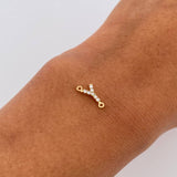 Herraje Letra Y 0.25gr / 1cm / Circones Blancos Oro Amarillo 18K &