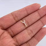 Herraje Letra Y 0.25gr / 1cm / Circones Blancos Oro Amarillo 18K &