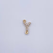 Herraje Letra Y 0.25gr / 1cm / Circones Blancos Oro Amarillo 18K &