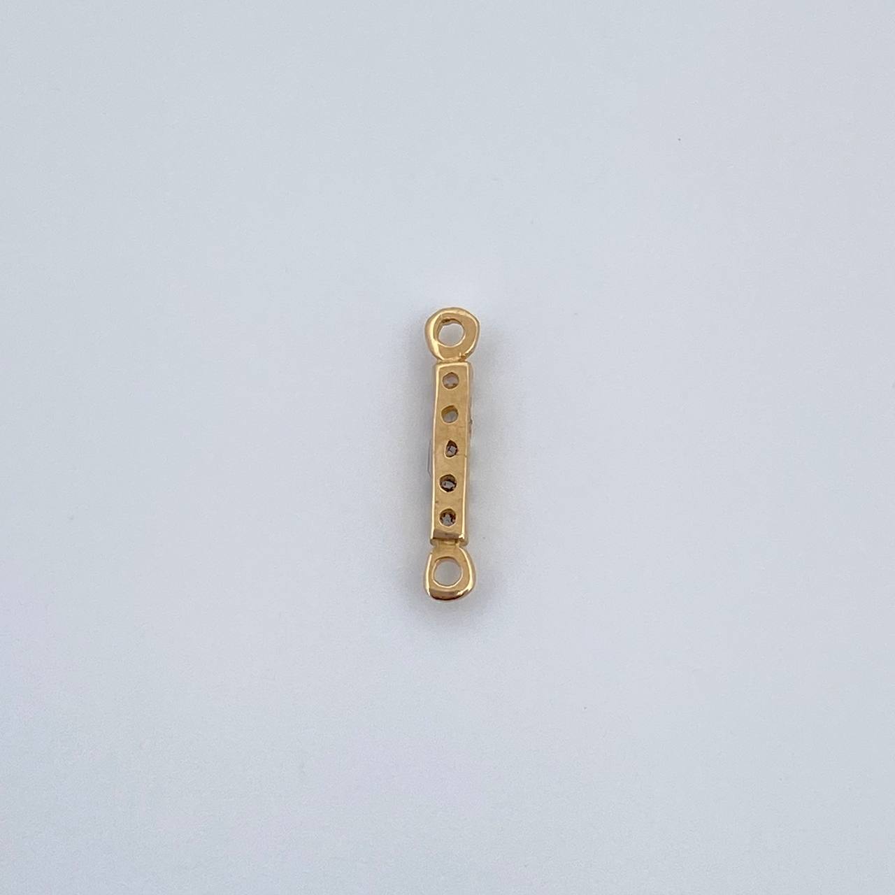 Herraje Letra I 0.2gr / 1cm / Circones Blancos Oro Amarillo 18K &