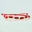 Pulsera Tejida Roja 7 Nudos 6 Und / 3Mm Oro Amarillo 18K