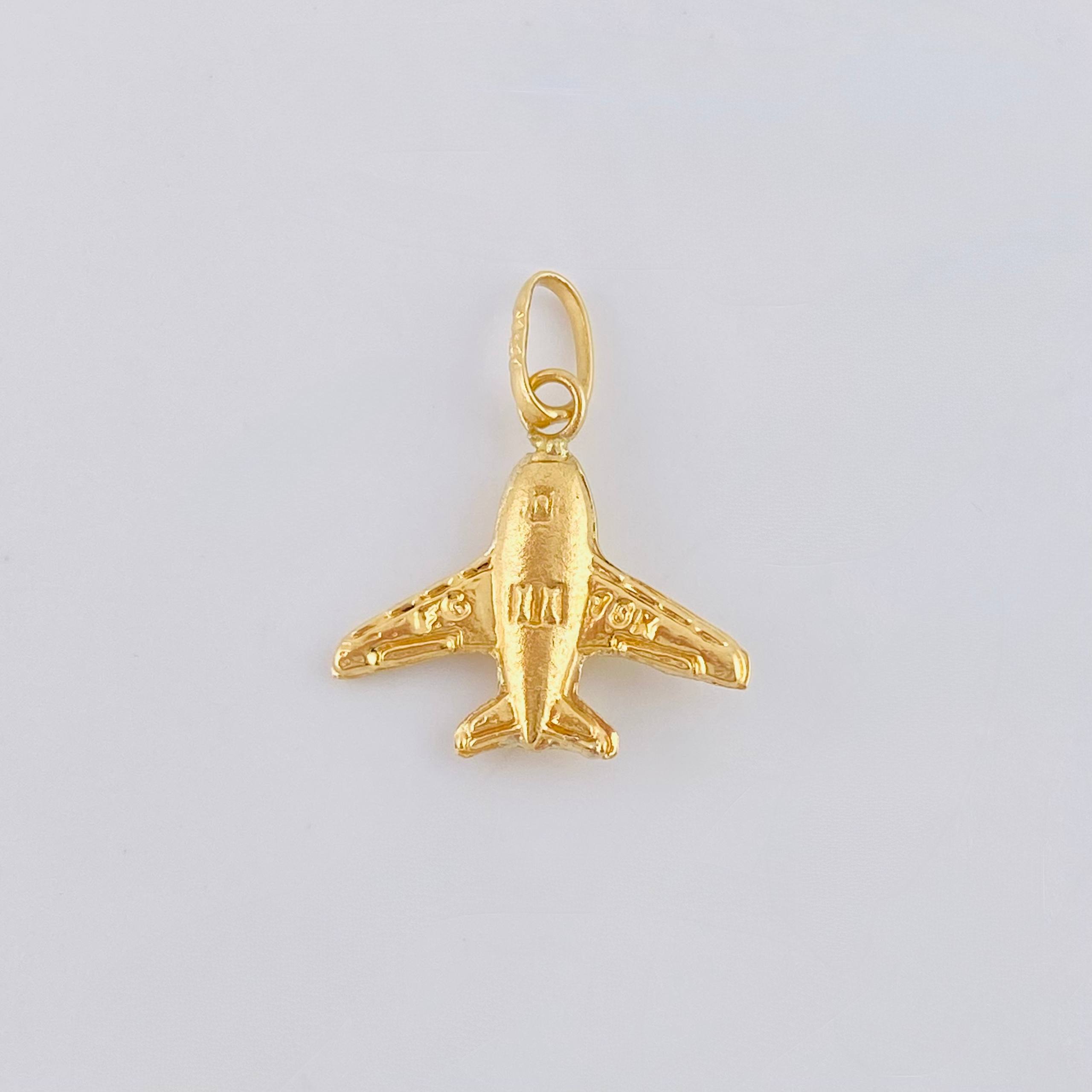 Dije Avion 0.55 g / 1.8 cm Oro Amarillo 18K