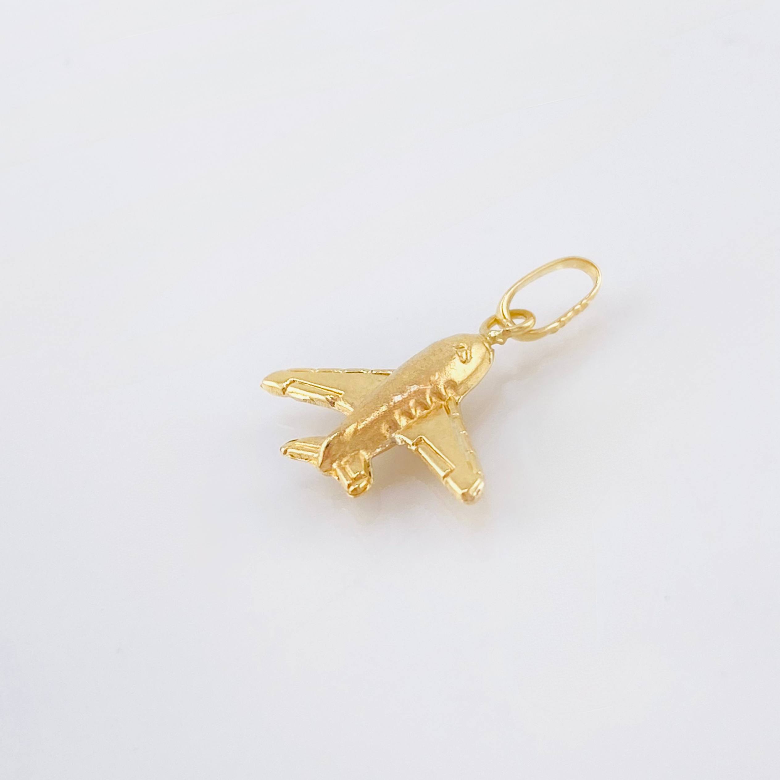 Dije Avion 0.55 g / 1.8 cm Oro Amarillo 18K
