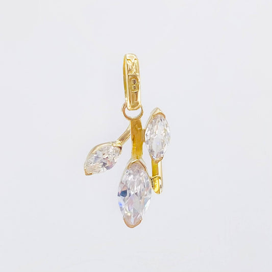 Dije Muerdago Tres Hojas 1.2gr / 2cm / Oro Amarillo 18K
