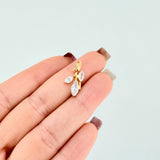 Dije Muerdago Tres Hojas 1.2gr / 2cm / Oro Amarillo 18K