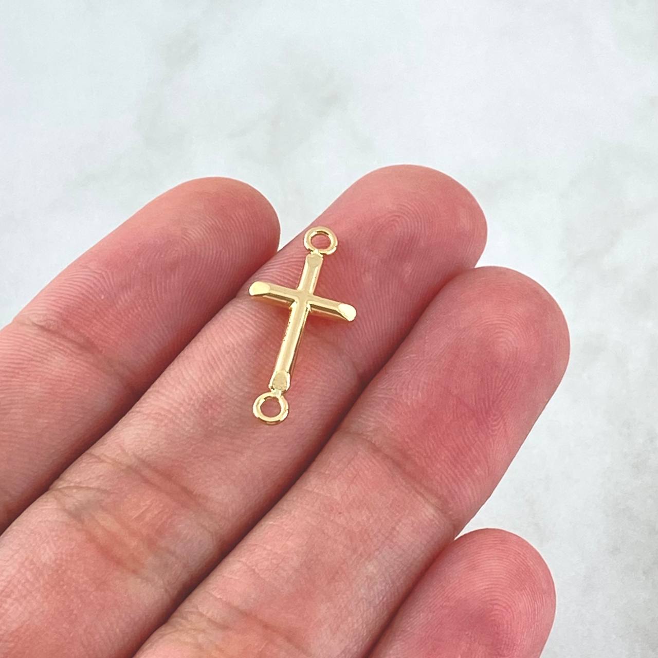 Herraje Cruz 0.35gr / 2cm / Lisa Oro Amarillo 18K