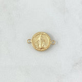 Herraje Virgen Milagrosa 0.8gr / 1.2cm-1.8cm / Circulo Texturizado Oro Amarillo 18K ©