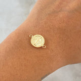 Herraje Virgen Milagrosa 0.8gr / 1.2cm-1.8cm / Circulo Texturizado Oro Amarillo 18K ©