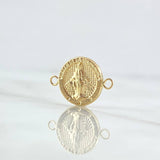Herraje Virgen Milagrosa 0.8gr / 1.2cm-1.8cm / Circulo Texturizado Oro Amarillo 18K ©