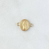 Herraje Virgen Milagrosa 0.5gr / 1.1cm / Ovalo Mate Oro Amarillo 18K