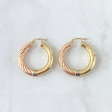 Candongas Fanny 6.2gr / 3cm / Lisas Entorchadas Tres Oros 18K *
