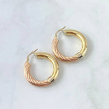Candongas Fanny 6.2gr / 3cm / Lisas Entorchadas Tres Oros 18K *
