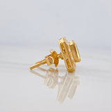 Topos Halo Cuadrado Esmeraldas 1qts Diamantes 24pts 5.95g / 9.8mm Oro Amarillo 18K