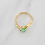Anillo Ola Esmeralda 79pts 1.9g / T5 1/2 Oro Amarillo 18K