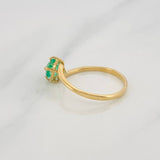 Anillo Ola Esmeralda 60pts 1.7g / T6 1/2 Oro Amarillo 18K