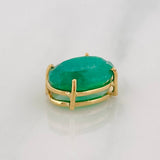 Dije Ovalo Esmeraldas 3qts 1.2g / 1.2cm Oro Amarillo 18K