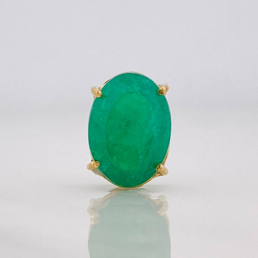 Dije Ovalo Esmeraldas 3qts 1.2g / 1.2cm Oro Amarillo 18K