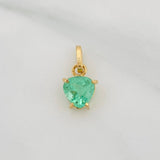 Dije Corazón Imperial Esmeralda 94pts 0.75g / 1.5cm Oro Amarillo 18K