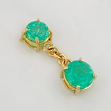 Dije Dúo Cuatro Garras Esmeraldas 2.18qts 1.55g / 2cm Oro Amarillo 18K