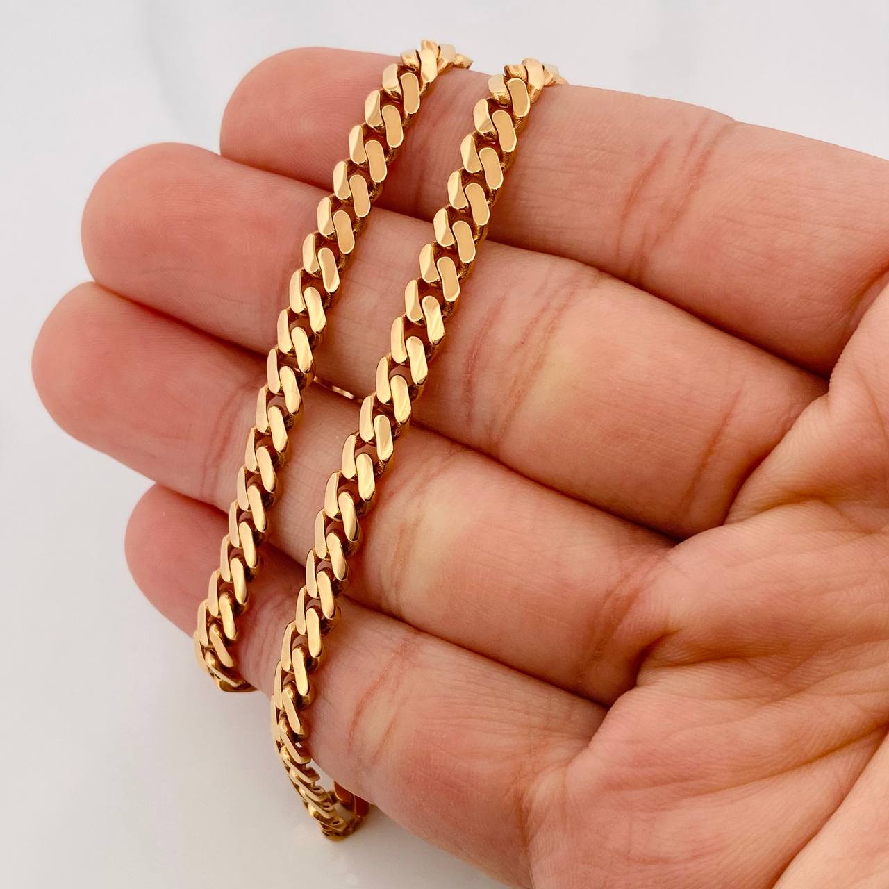 Cadena Monaco 19.5g / 60cm / 2.4mm Dos Oros Blanco Rosa 18K