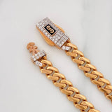 Cadena Monaco 19.5g / 60cm / 2.4mm Dos Oros Blanco Rosa 18K