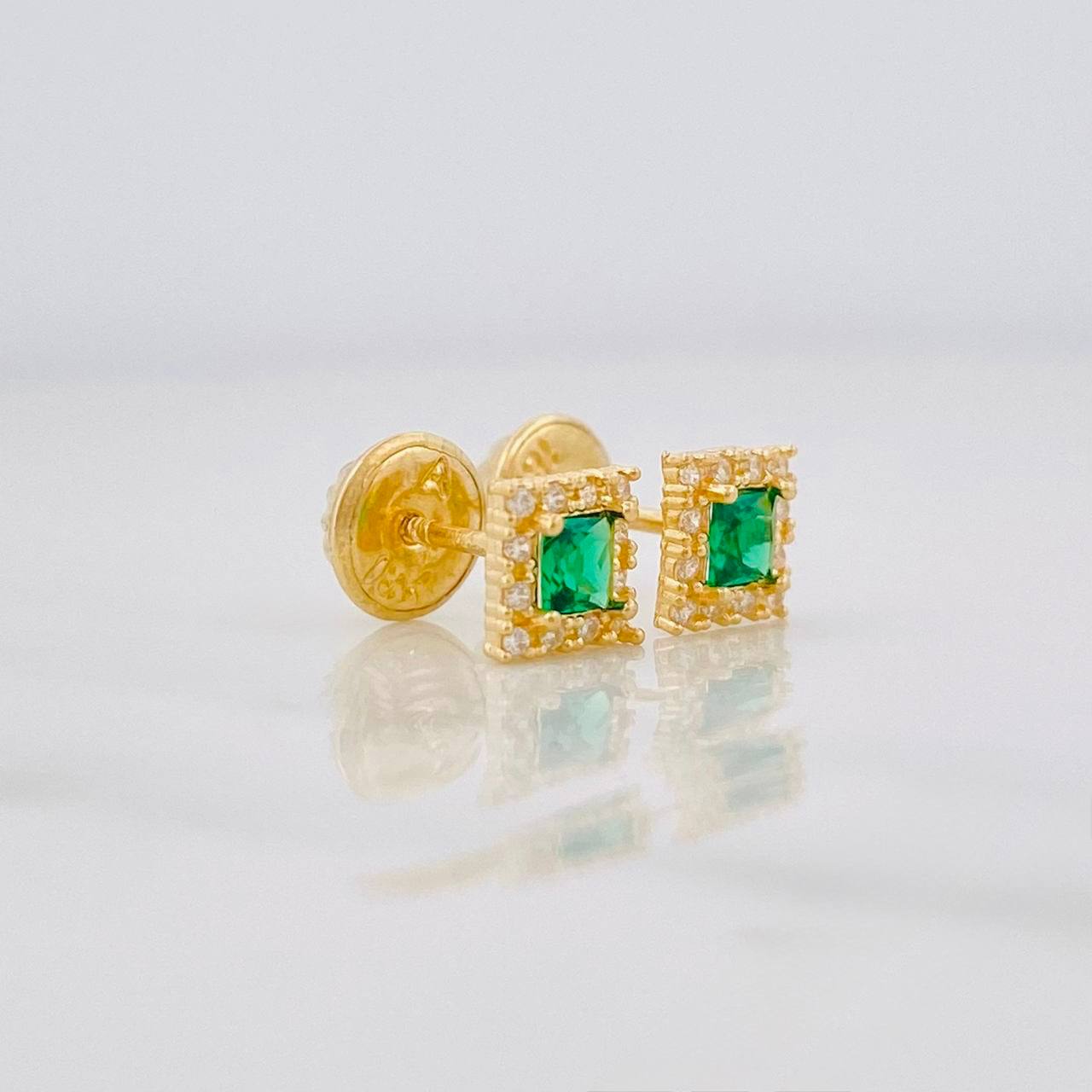 Topos Halo Cuadrado 0.7g / 4.5mm Oro Amarillo 18K