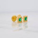 Topos Halo Cuadrado 0.7g / 4.5mm Oro Amarillo 18K