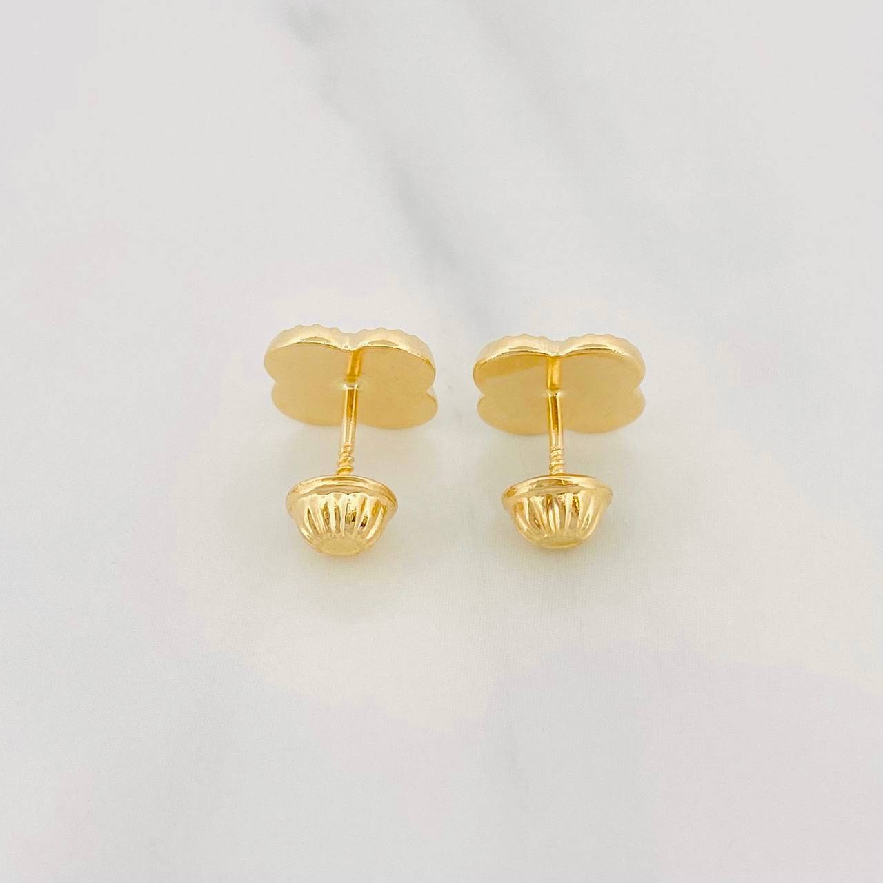 Topos Trebol Diamantado 0.95g / 8.6mm Oro Amarillo 18K