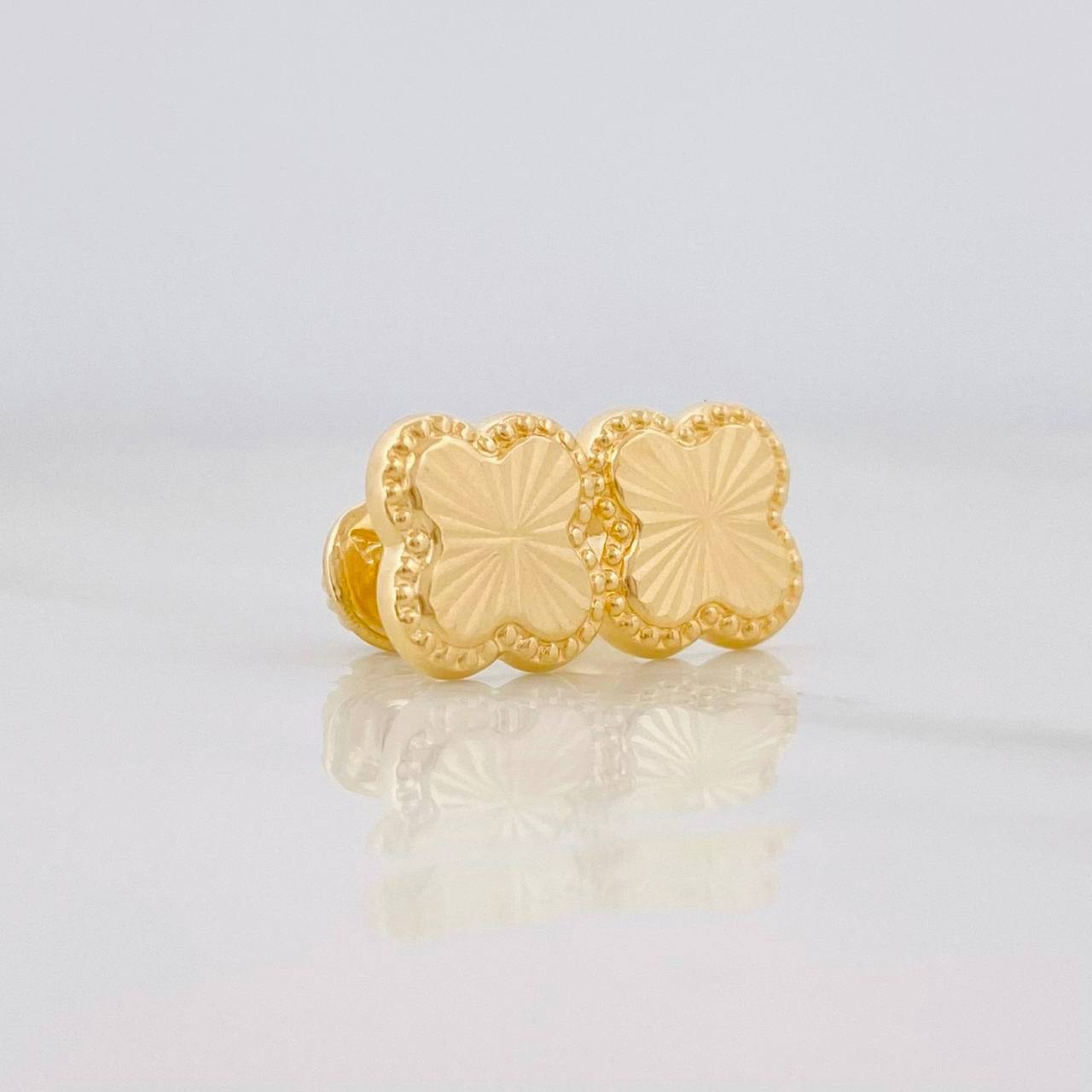 Topos Trebol Diamantado 0.95g / 8.6mm Oro Amarillo 18K