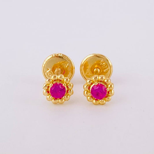 Topos Flor Girasol 0.8gr / 5mm Oro Amarillo 18K