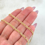 Cadena Figaro 3.3gr / 70cm / 2.7mm Oro Amarillo +1 18K