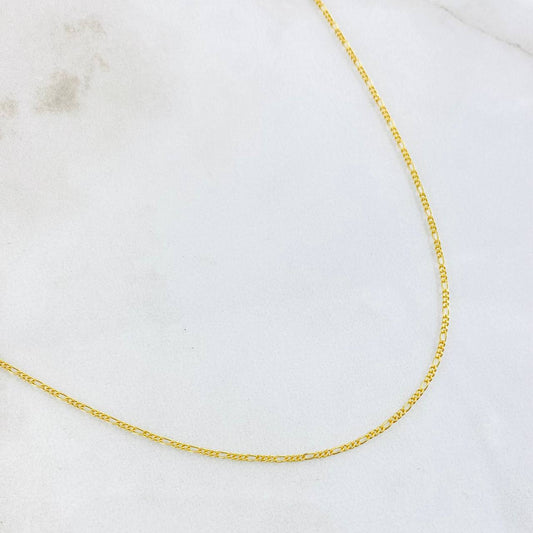 Cadena Figaro 2.25gr / 60cm / 1.1mm Oro Amarillo +1 18K *