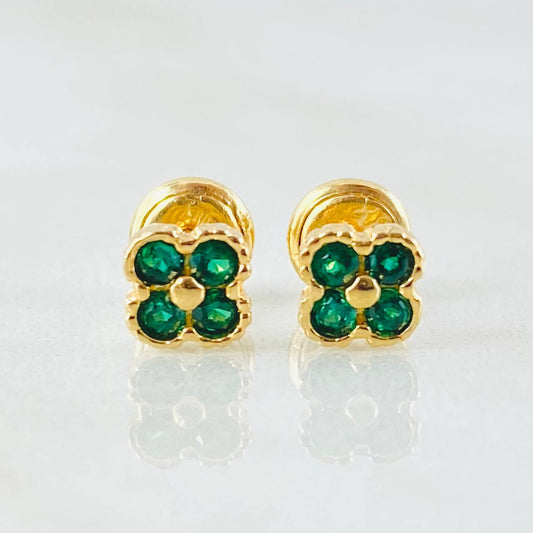 Topos Flor Trebol 1.05gr / 5.1mm Oro Amarillo 18K *