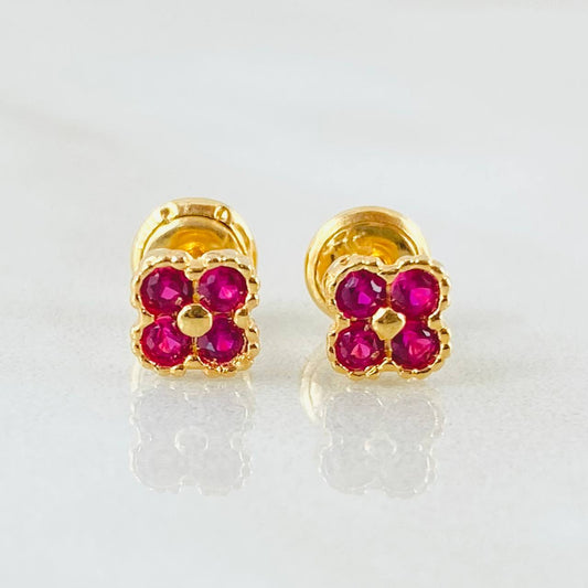 Topos Flor Trebol 1.05gr / 5.1mm Oro Amarillo 18K *