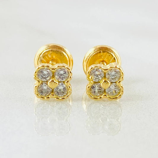 Topos Flor Trebol 1.2gr / 5.1mm Oro Amarillo 18K *