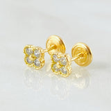 Topos Flor Trebol 1.2gr / 5.1mm Oro Amarillo 18K *