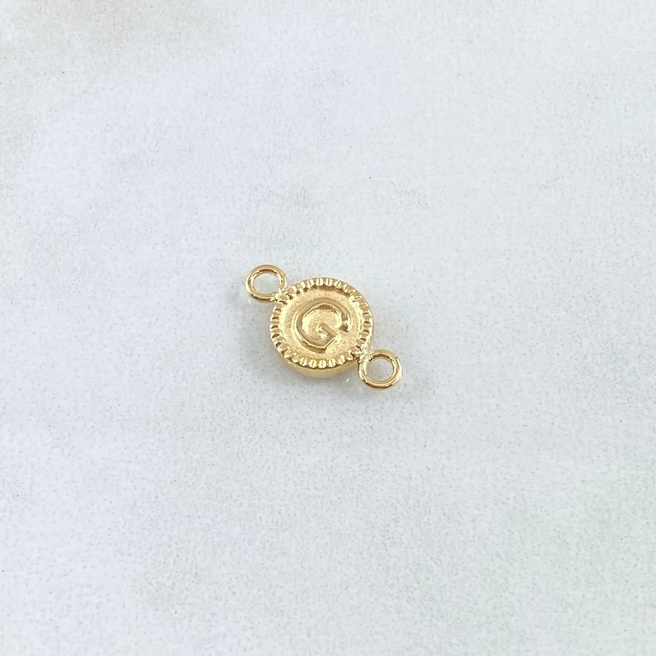 Herraje Letra G 0.4gr / 1.5cm / Circulo Bordeado Oro Amarillo 18K *