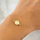 Herraje Letra G 0.45gr / 1.5cm / Circulo Bordeado Oro Amarillo 18K *