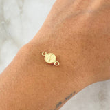 Herraje Letra N 0.45gr / 1.5cm / Circulo Bordeado Oro Amarillo 18K *