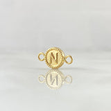 Herraje Letra N 0.45gr / 1.5cm / Circulo Bordeado Oro Amarillo 18K *